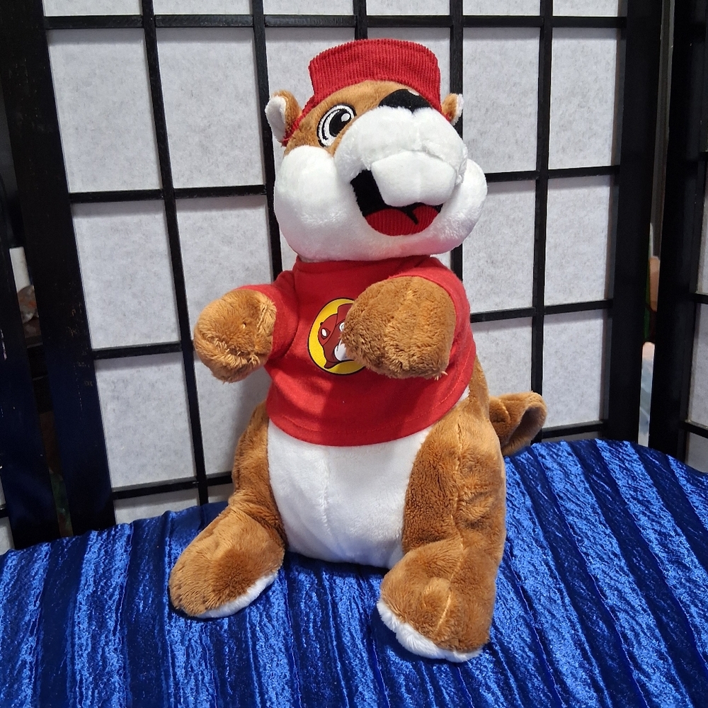 Adorable Bucky The Beaver  Brown and Red Plush Toy